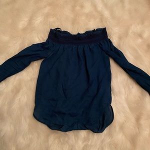 Off-Shoulder Navy Michael Kors Shirt